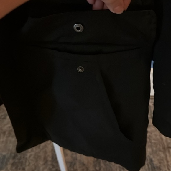 Abercrombie & Fitch Black Fall/Winter Jacket Faux Collar Size Small EUC - Picture 4 of 7